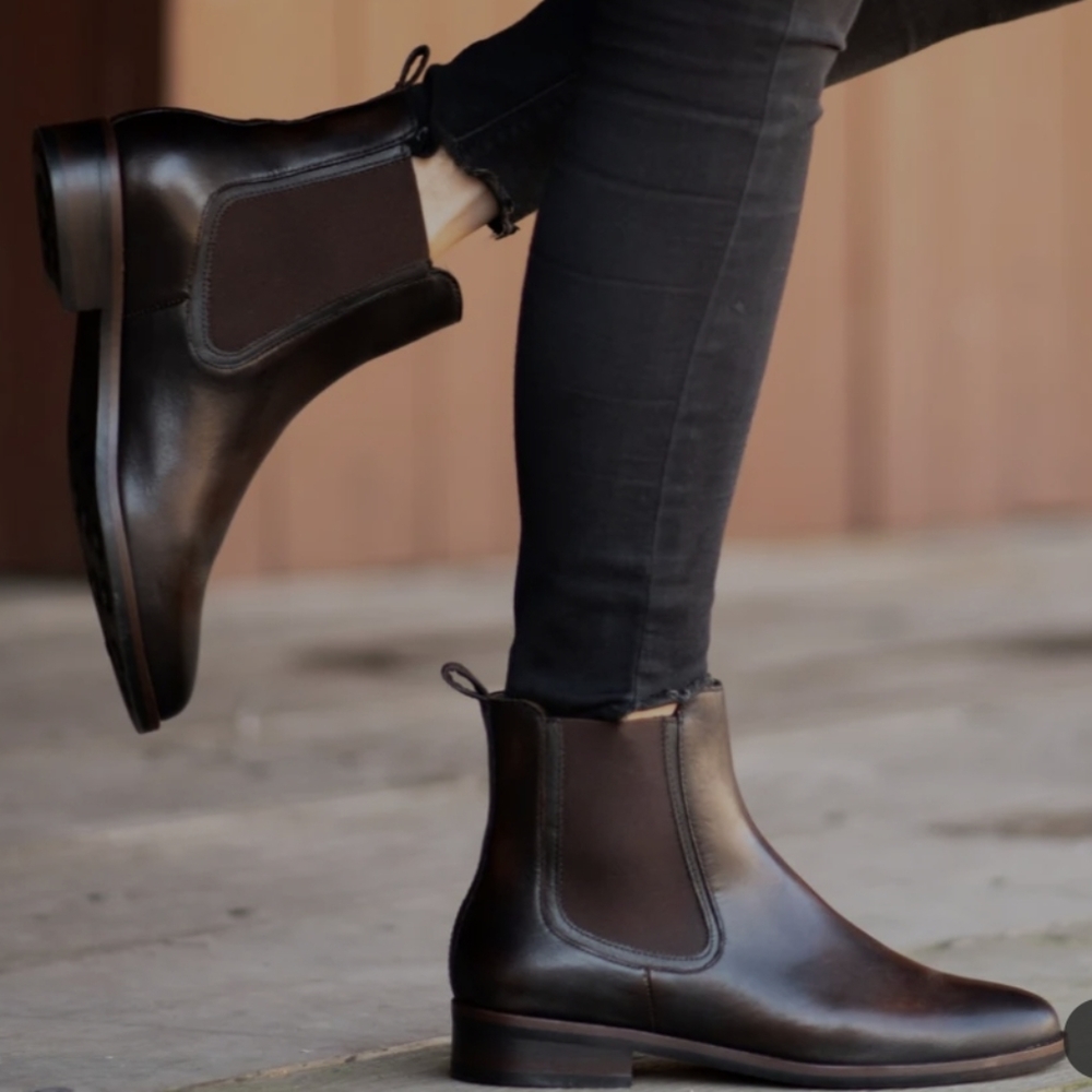 Thursday womens duchess black coffee leather ankle handmade boots size 11